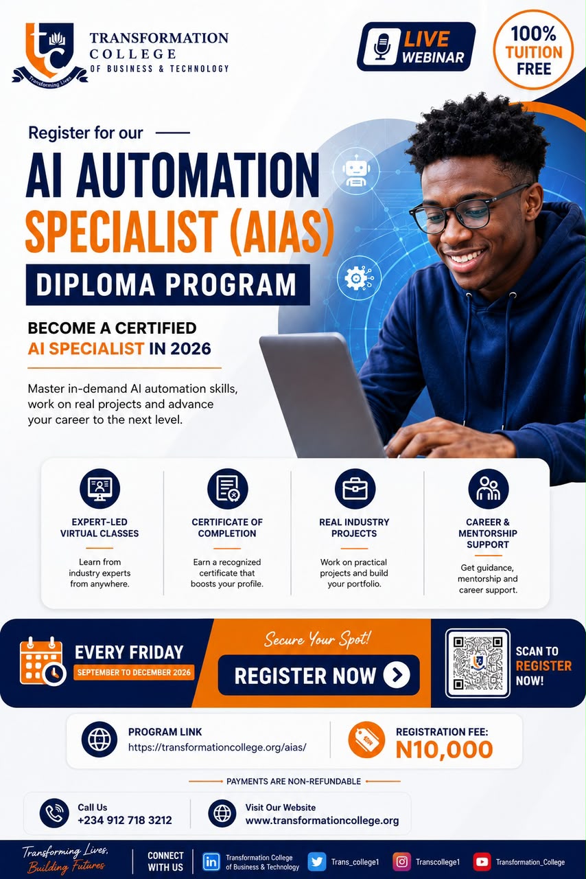 AI Automation Specialist programme flyer