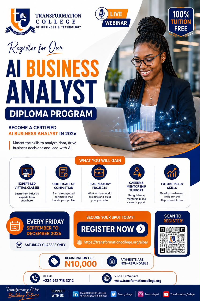 AI Business Analyst programme flyer